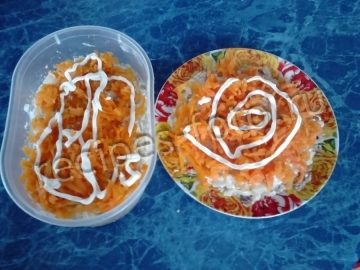 Салат "Мимоза" с плавленым сыром и картошкой