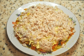 Салат "Осенний" с курицей и грибами