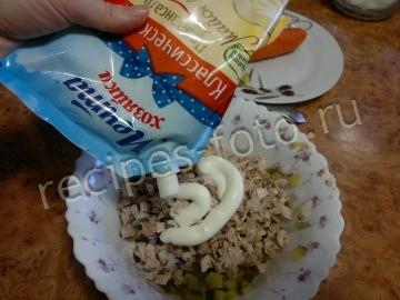 Салат "Рождественские свечи" с курицей