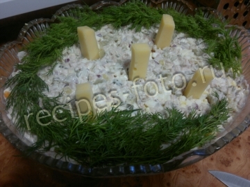 Салат "Рождественские свечи" с курицей