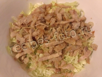 Салат из гречки с мясом и капустой