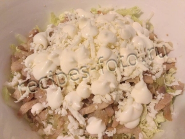 Салат из гречки с мясом и капустой