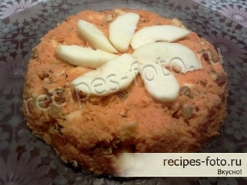 Салат из моркови с яблоками и орехами без майонеза