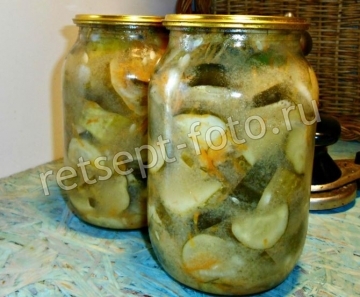Салат из огурцов с горчицей, чесноком и луком на зиму