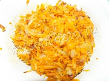 Салат из печени с морковью и луком