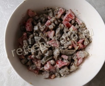 Салат с баклажанами и помидорами