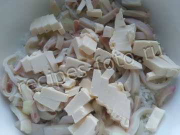 Салат с кальмарами с огурцом без майонеза