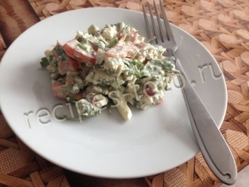 Салат с крабовыми палочками и творогом без майонеза