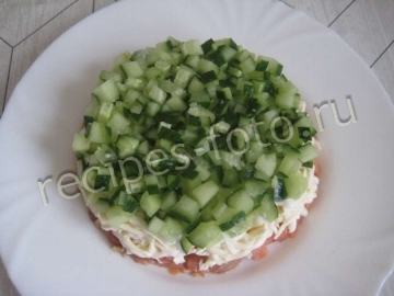 Салат с красной рыбой и сыром