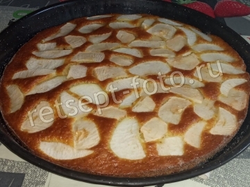 Шарлотка на кефире с яблоком и грушей