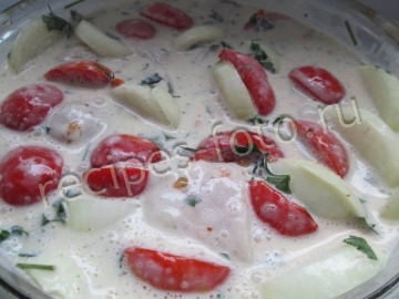 Шашлык из курицы с помидорами