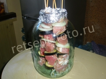Шашлык в банке в духовке