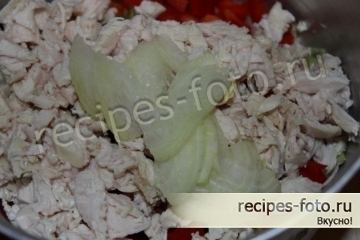 Шаурма домашняя с курицей, сыром и капустой