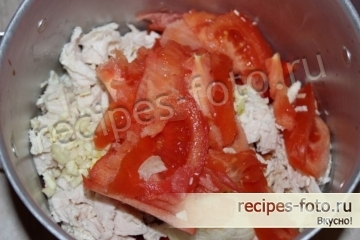 Шаурма домашняя с курицей, сыром и капустой
