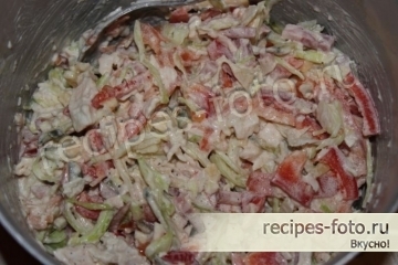 Шаурма домашняя с курицей, сыром и капустой