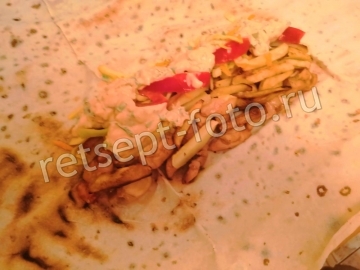 Шаурма с курицей и картошкой
