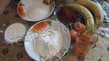 Шоколадно-банановый кекс