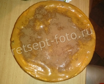 Шоколадный торт с бананами из готовых коржей