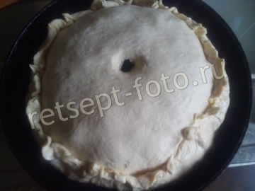 Слоеный пирог с курицей, грибами и рисом "Курник"