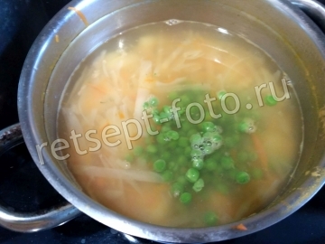 Суп из говядины с горошком и капустой для детей от 1 года