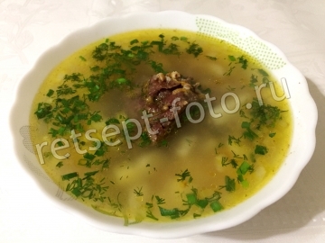 Суп из говядины с гречкой