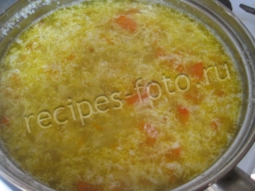Суп с кукурузой и яйцом