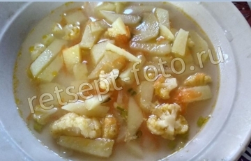 Суп с курицей и цветной капустой