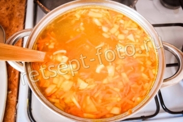 Суп с жареной вермишелью без мяса