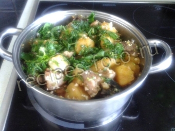 Свинина с картошкой и грибами