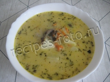 Сырный суп с грибами и плавленым сыром (с секретом)