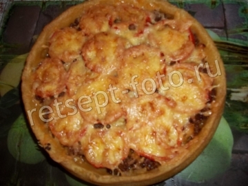 Сытный картофельный пирог с фаршем