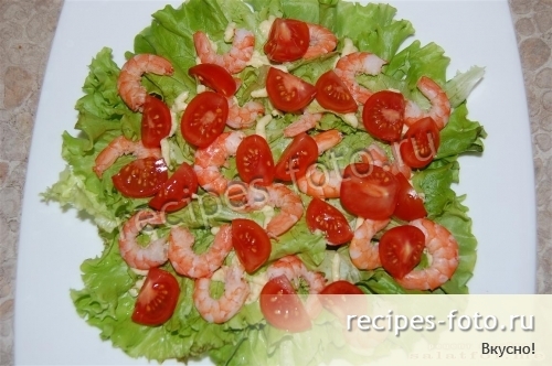 Салат "Цезарь" с креветками