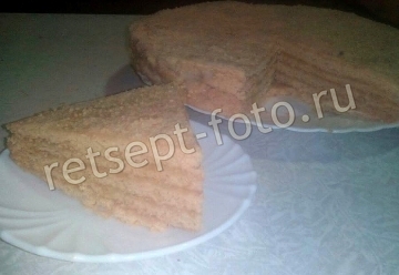 Торт "Медовик" со сгущенкой без сметаны