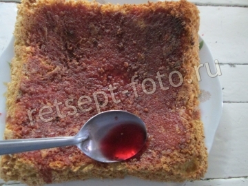 Торт из кукурузной муки с творожным кремом