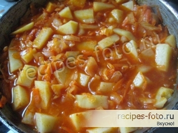 Тушеная картошка с капустой