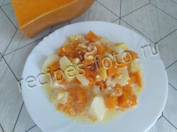 Тушеная картошка с тыквой в духовке