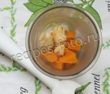 Тыквенное пюре с курицей для ребенка до 1 года (от 6 месяцев)