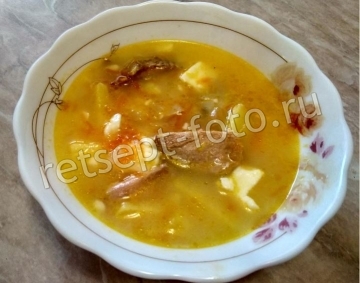 Уха по-фински с плавленым сыром