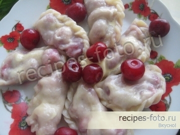 Вареники с вишней (постные)