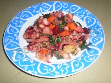 Винегрет с квашеной капустой и фасолью
