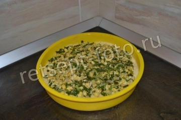 Заливной пирог с яйцом и луком