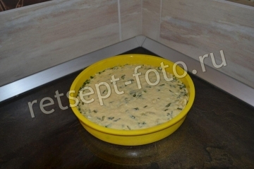 Заливной пирог с яйцом и луком