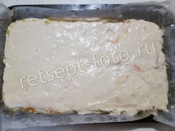 Заливной пирог с капустой на кислом молоке