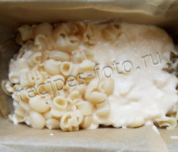 Запеканка из макарон с творогом и грушей