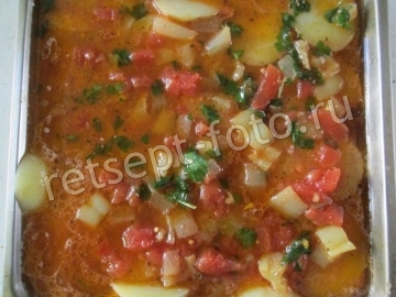 Запеканка из рыбного фарша с овощами