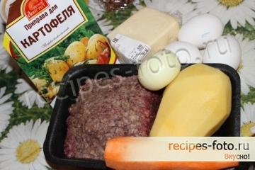 Картофельная запеканка с мясным фаршем в духовке