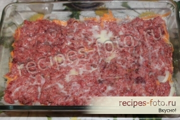 Картофельная запеканка с мясным фаршем в духовке