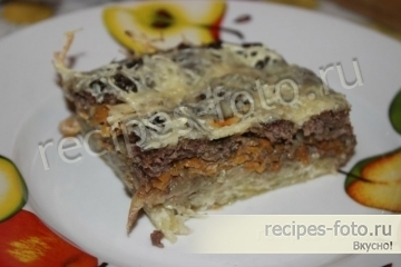 Картофельная запеканка с мясным фаршем в духовке