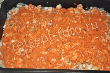 Запеканка с капустой и курицей