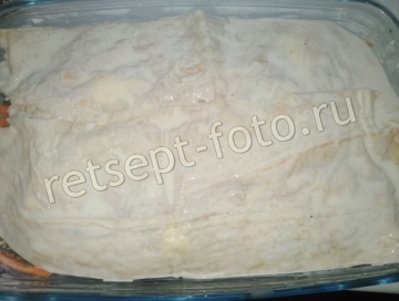 Запеканка с лавашом, фаршем и картошкой
